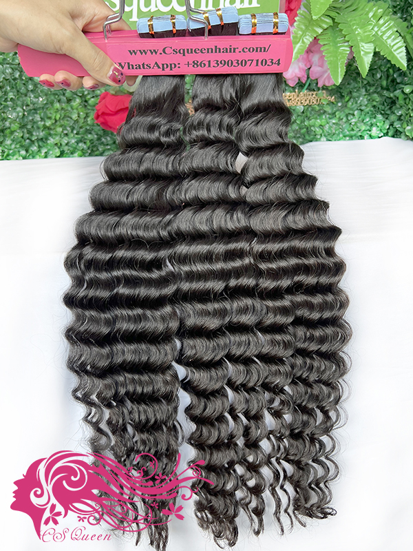 Raw Burmese Curly Tape In Extension Raw Hair 5 Pack Deals (50g/pack. 20pcs/pack)
